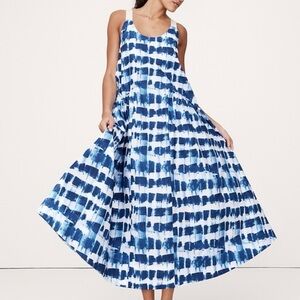 Cotton Poplin swing maxi dress size S